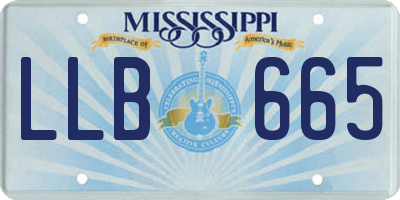 MS license plate LLB665