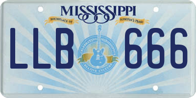 MS license plate LLB666