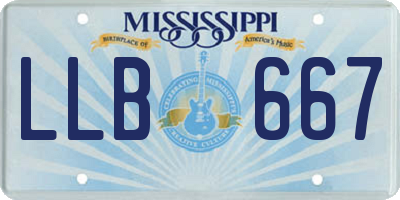 MS license plate LLB667