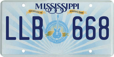 MS license plate LLB668