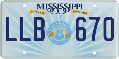 MS license plate LLB670