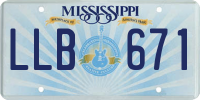 MS license plate LLB671