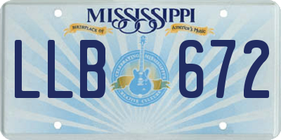 MS license plate LLB672