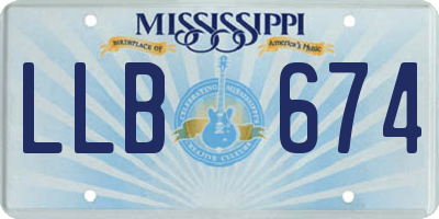 MS license plate LLB674
