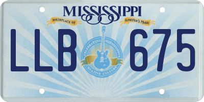MS license plate LLB675