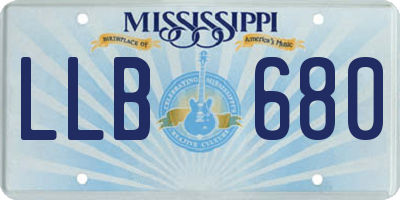 MS license plate LLB680