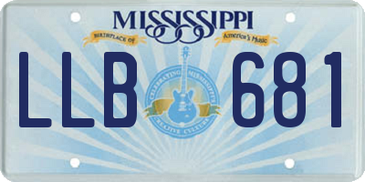 MS license plate LLB681