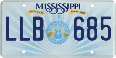MS license plate LLB685