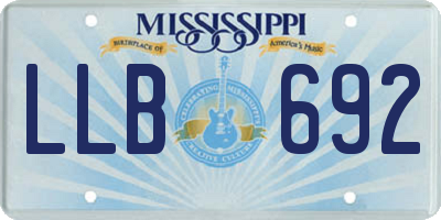 MS license plate LLB692