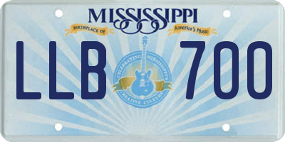 MS license plate LLB700
