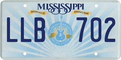 MS license plate LLB702