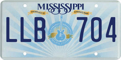 MS license plate LLB704