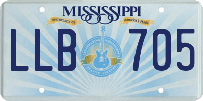 MS license plate LLB705