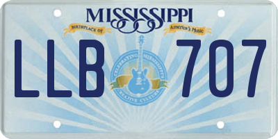 MS license plate LLB707