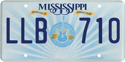 MS license plate LLB710