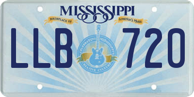 MS license plate LLB720