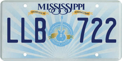 MS license plate LLB722