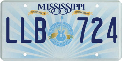 MS license plate LLB724