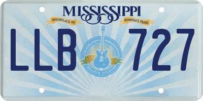 MS license plate LLB727