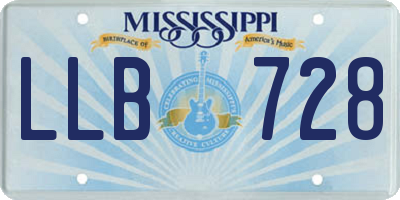 MS license plate LLB728