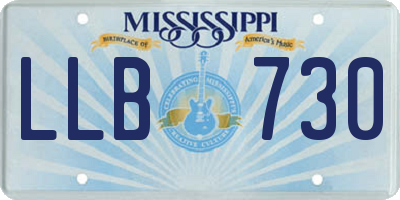 MS license plate LLB730