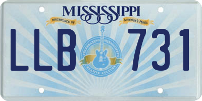 MS license plate LLB731