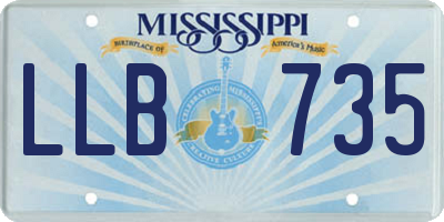 MS license plate LLB735