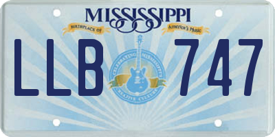 MS license plate LLB747