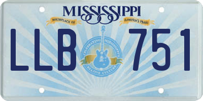 MS license plate LLB751