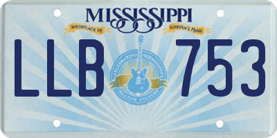 MS license plate LLB753