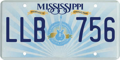 MS license plate LLB756