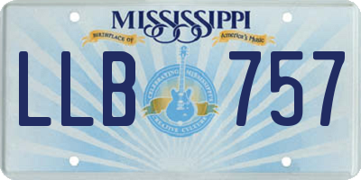 MS license plate LLB757