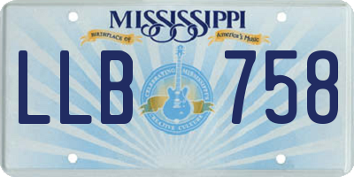 MS license plate LLB758
