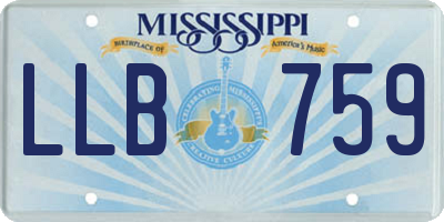 MS license plate LLB759