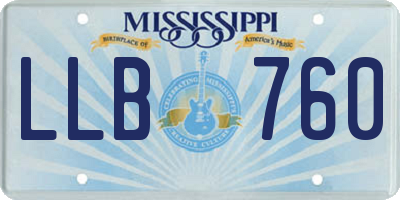 MS license plate LLB760