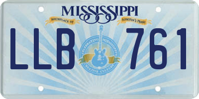 MS license plate LLB761