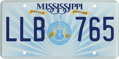 MS license plate LLB765