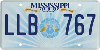 MS license plate LLB767