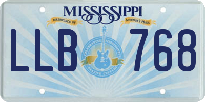MS license plate LLB768