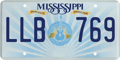 MS license plate LLB769