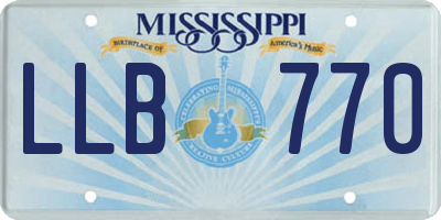 MS license plate LLB770