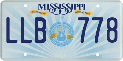 MS license plate LLB778