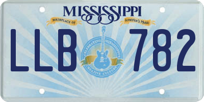 MS license plate LLB782