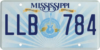 MS license plate LLB784