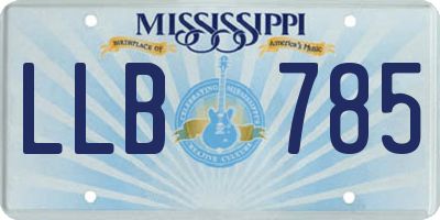 MS license plate LLB785