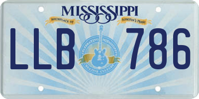 MS license plate LLB786