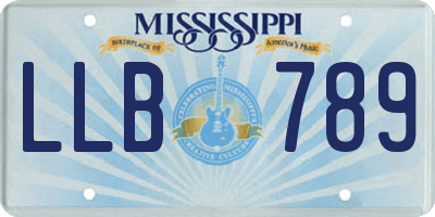 MS license plate LLB789