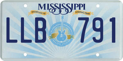 MS license plate LLB791