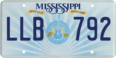 MS license plate LLB792
