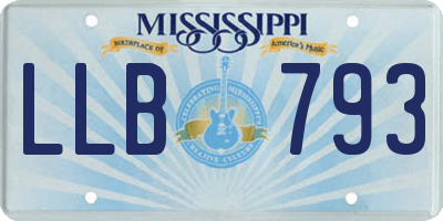 MS license plate LLB793